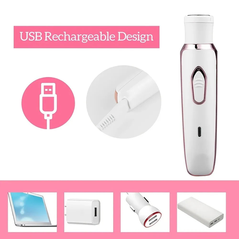 4 in 1 Electric Hair Removal Device Painless Epilator For Face Nose Legs and Underarm