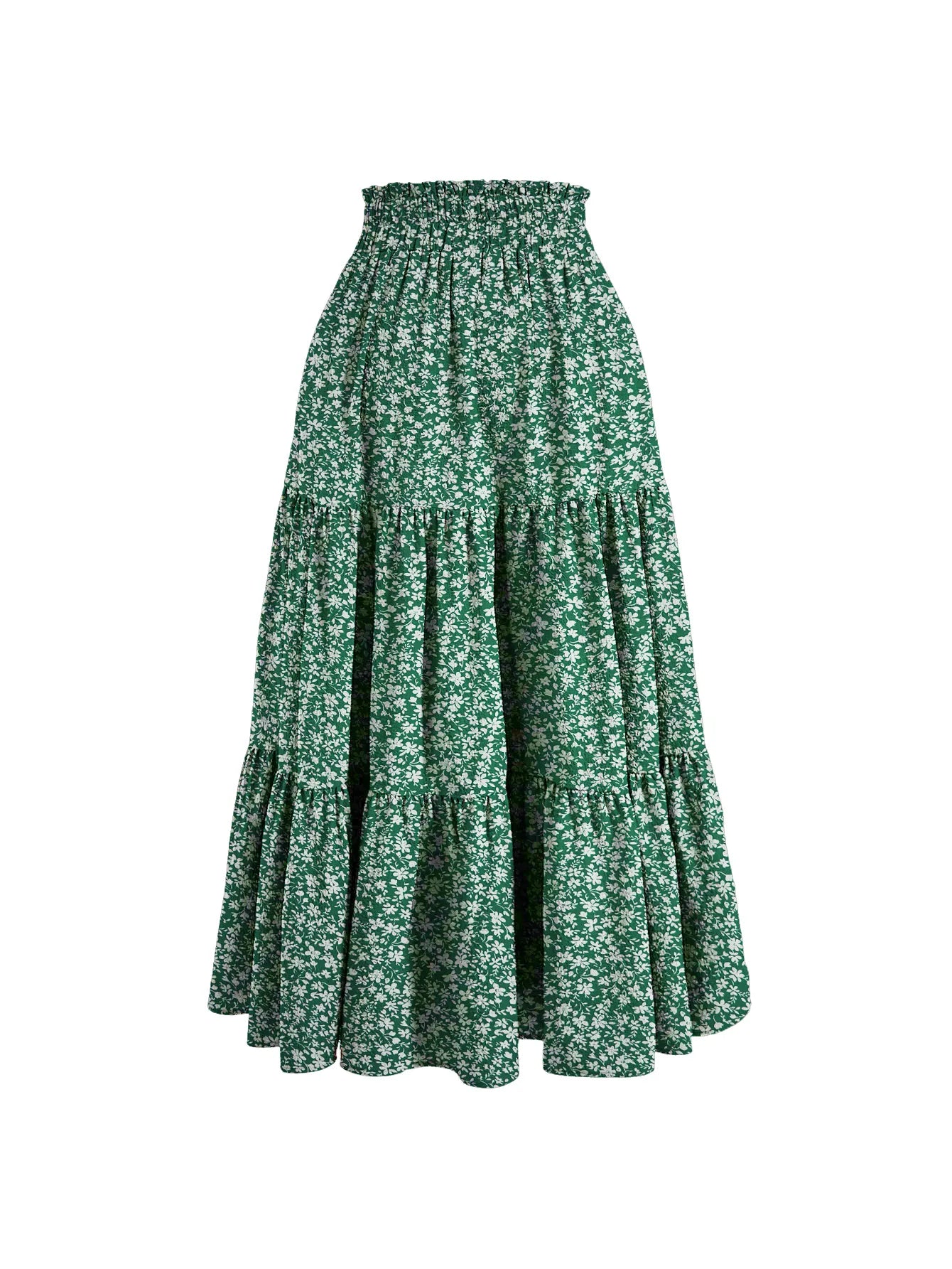 Floral Ruffle Hem Drawstring Skirt Casual Skirt For Spring Summer Women's Clothing