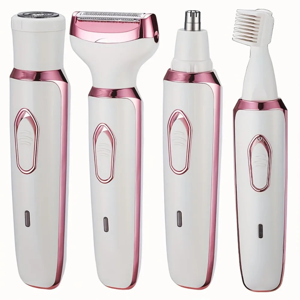 4 in 1 Electric Hair Removal Device Painless Epilator For Face Nose Legs and Underarm