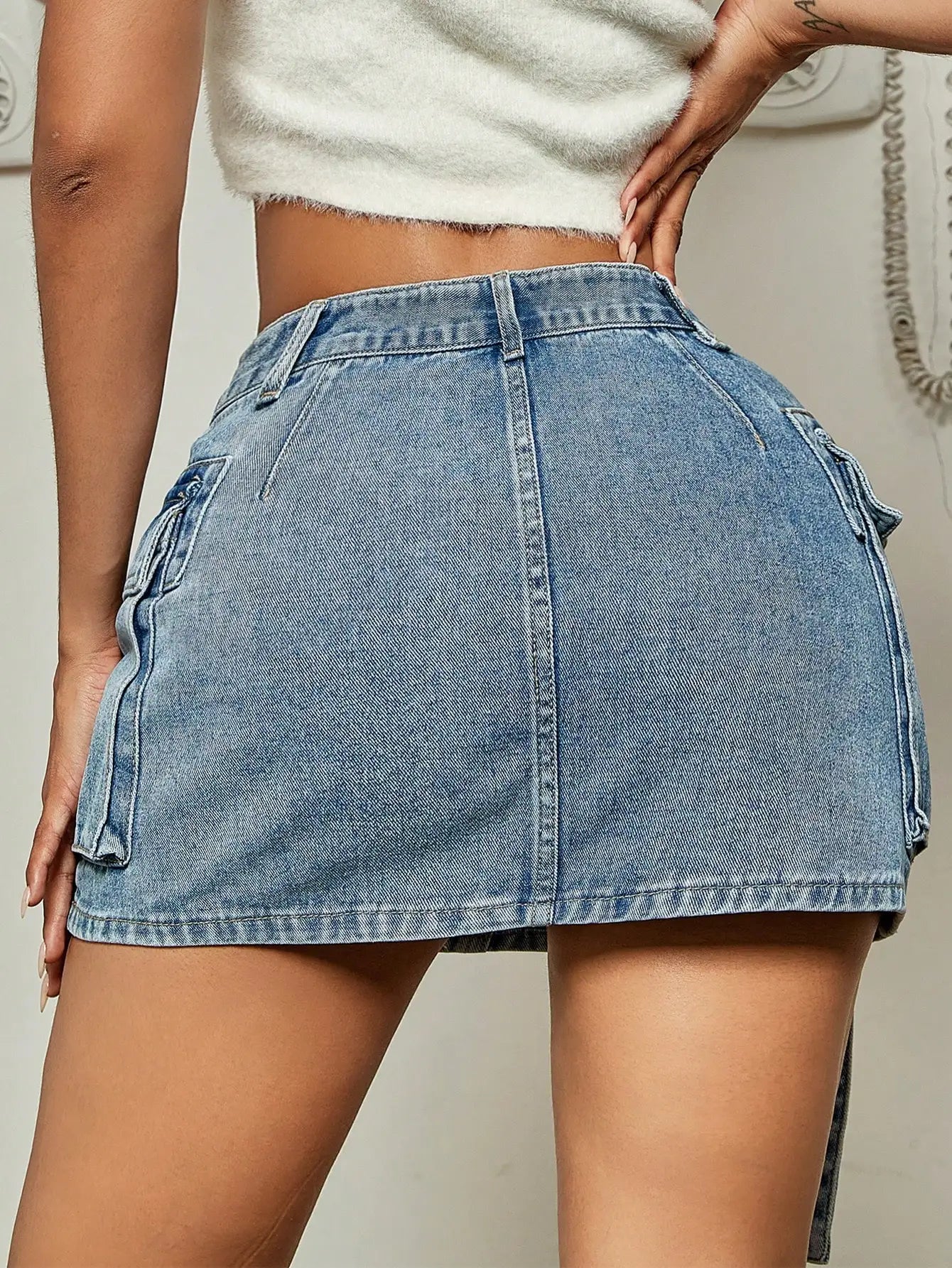 Street Tooling Style High Street Denim Mini Skirt