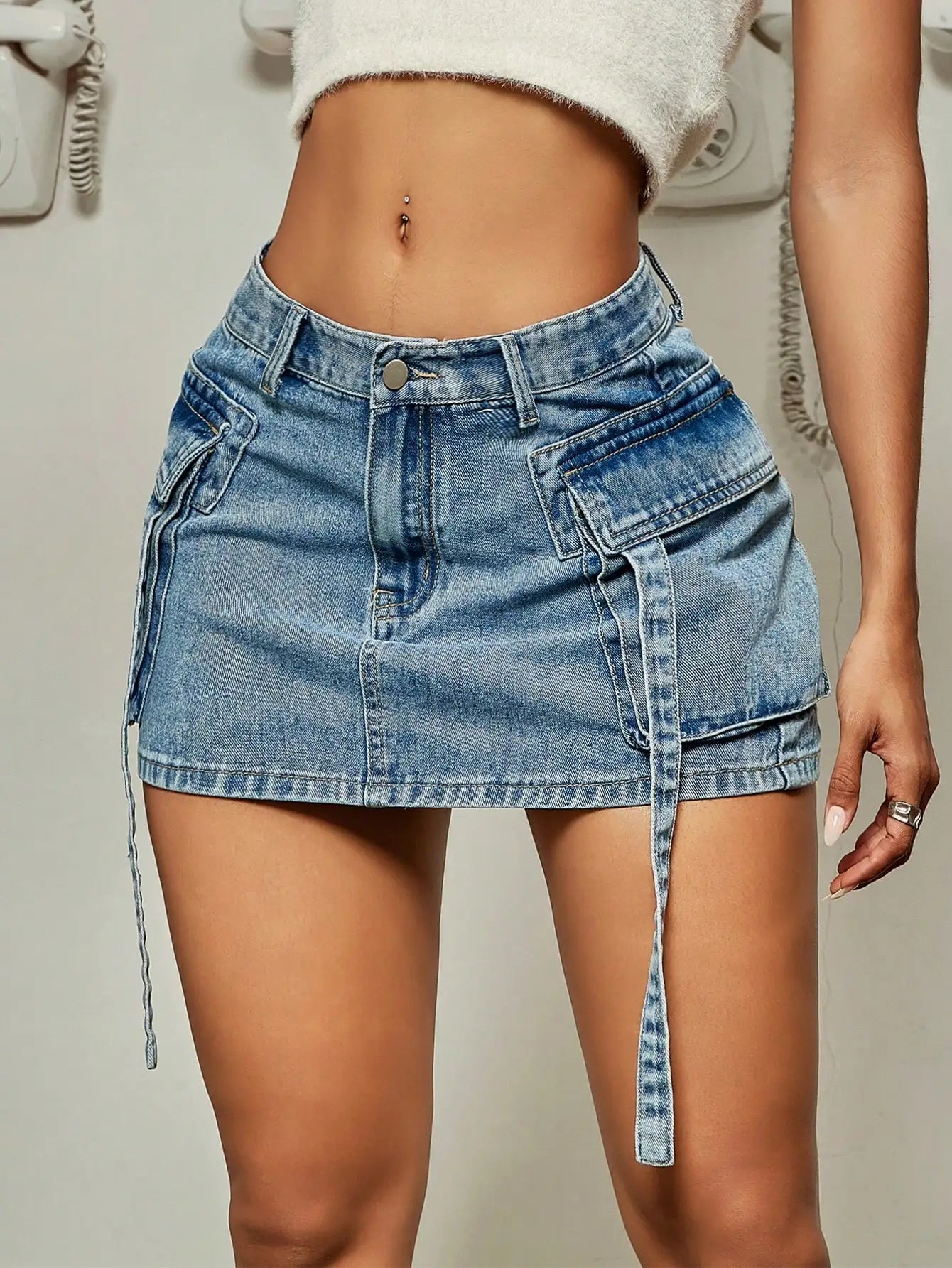 Street Tooling Style High Street Denim Mini Skirt