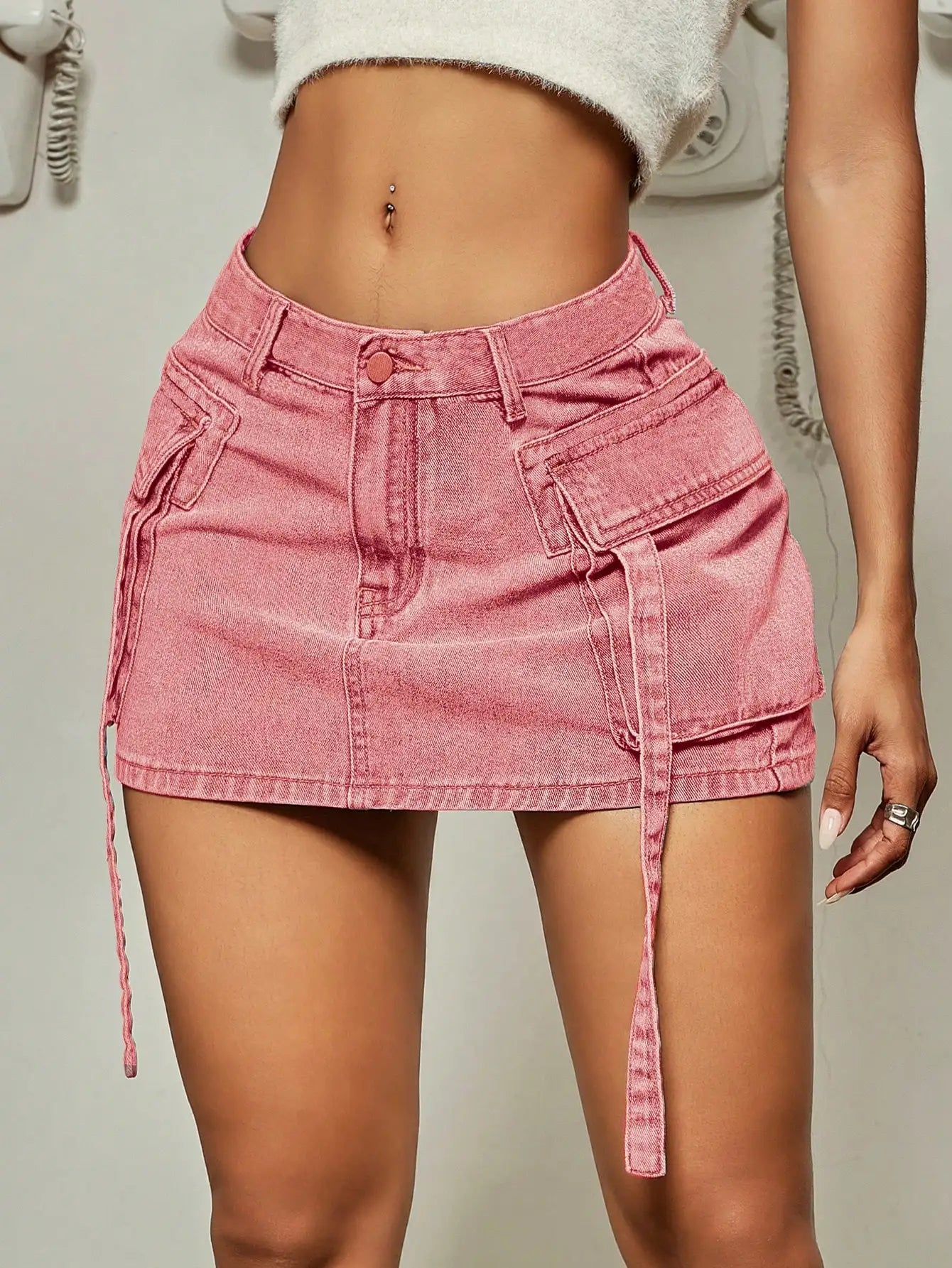 Street Tooling Style High Street Denim Mini Skirt