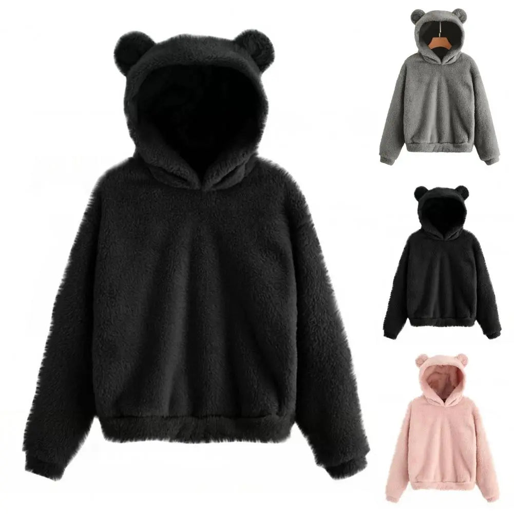 Autumn Winter Long Sleeve Rabbit Ear Hood Sweatshirt Hoodie