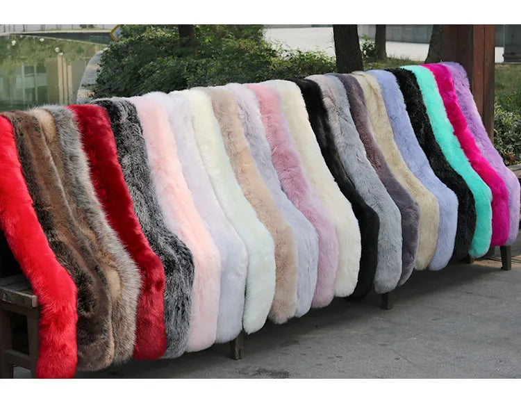 Fake Fur Long Scarf Wraps Shawl Thick Fluffy Fur Decor