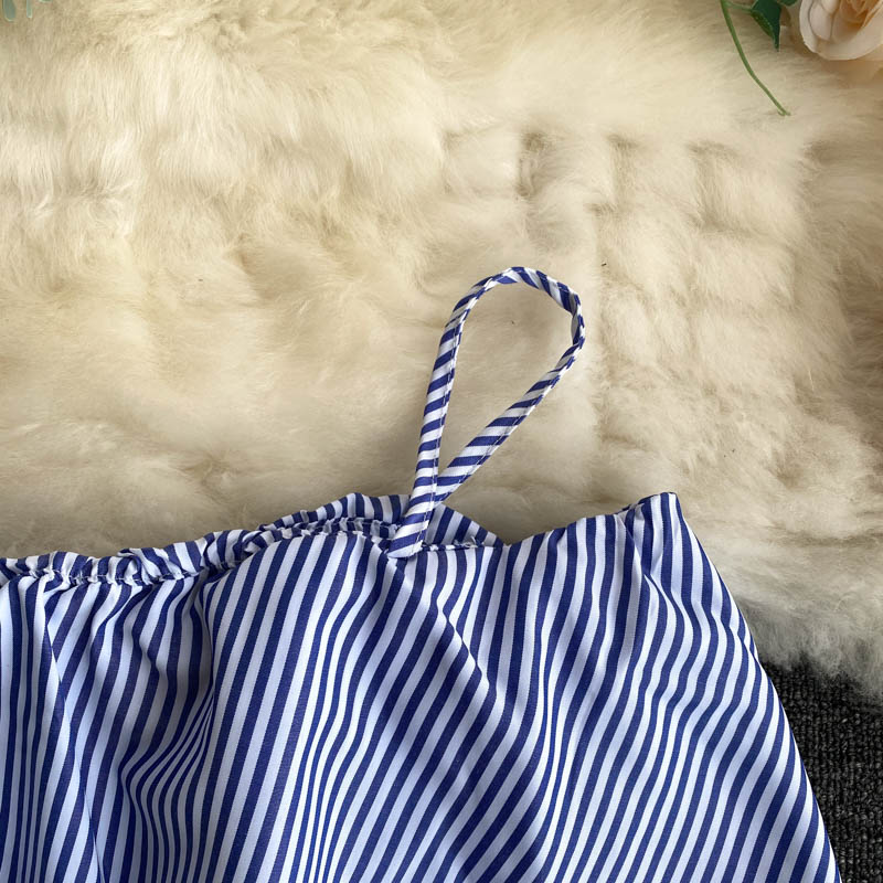 strap stripe chic blouse