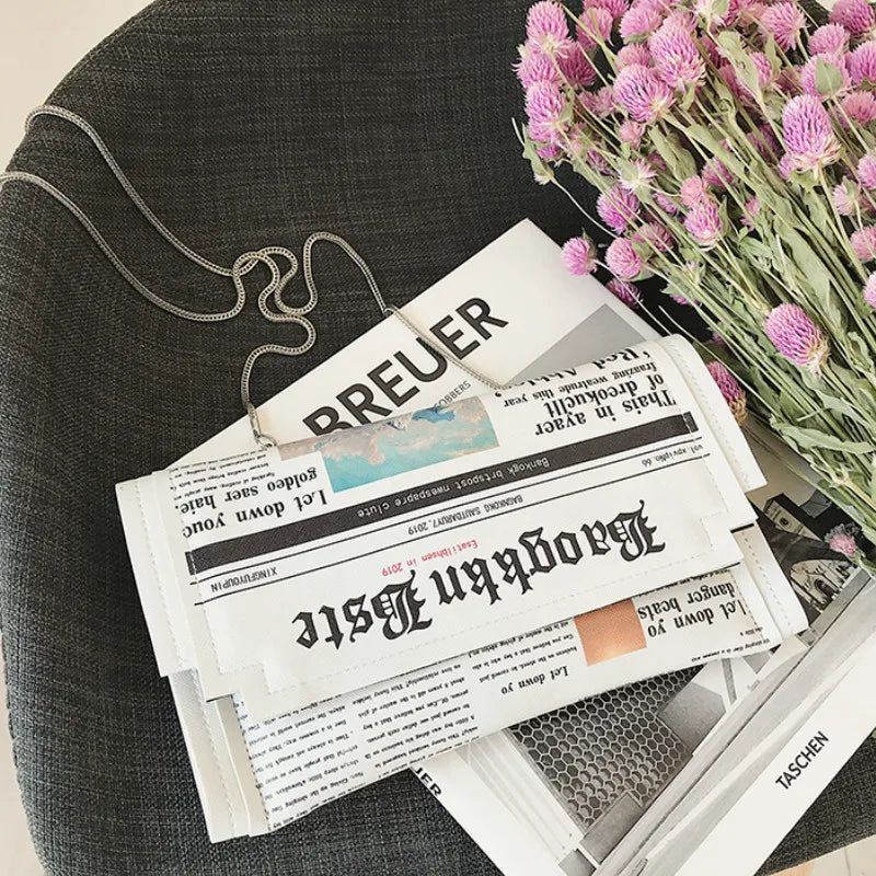 Newspaper Modeling Small Square Bag