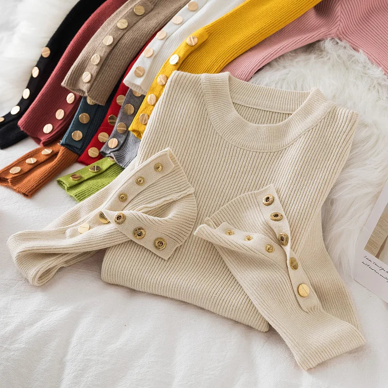 casual autumn winter o-neck chic sweater