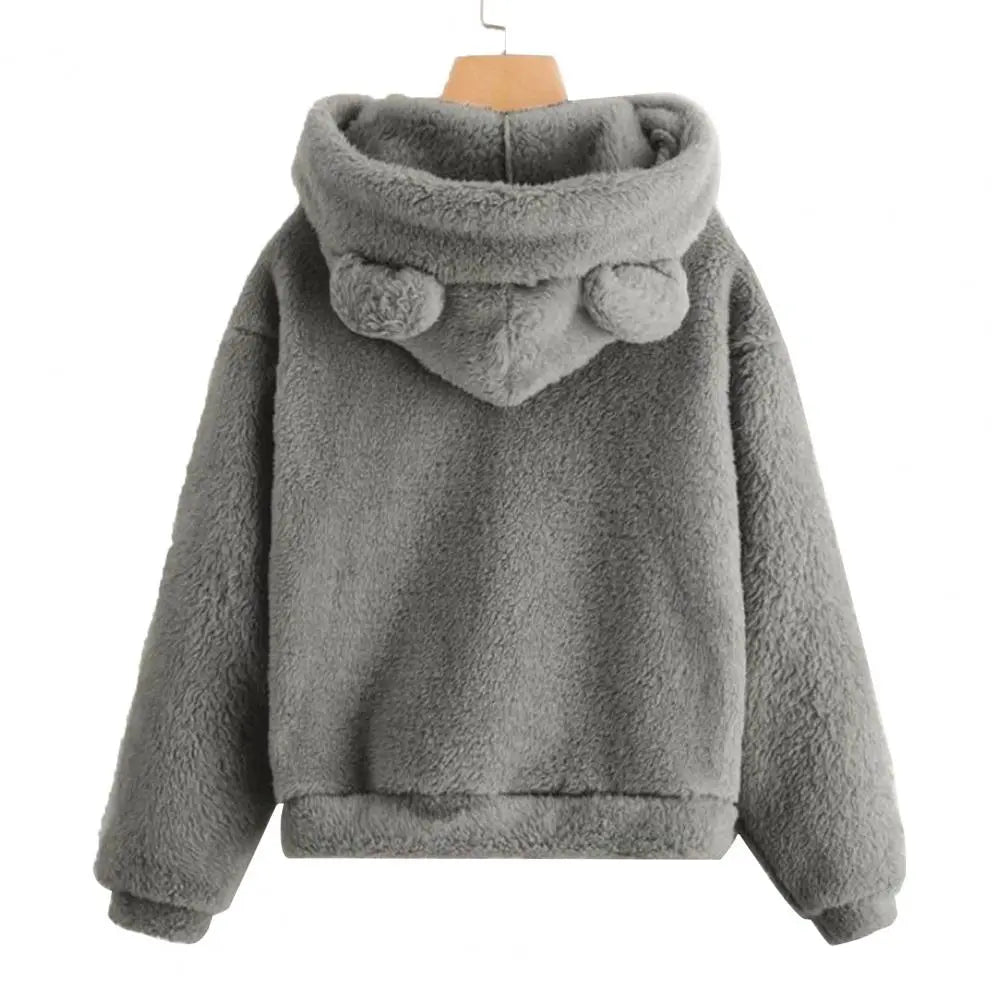 Autumn Winter Long Sleeve Rabbit Ear Hood Sweatshirt Hoodie