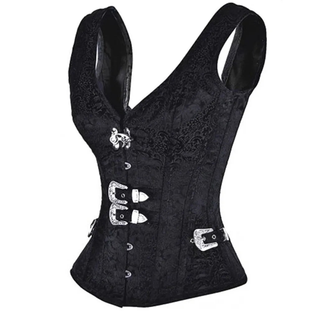 Gothic Top Shoulder Strap Corselet Corset