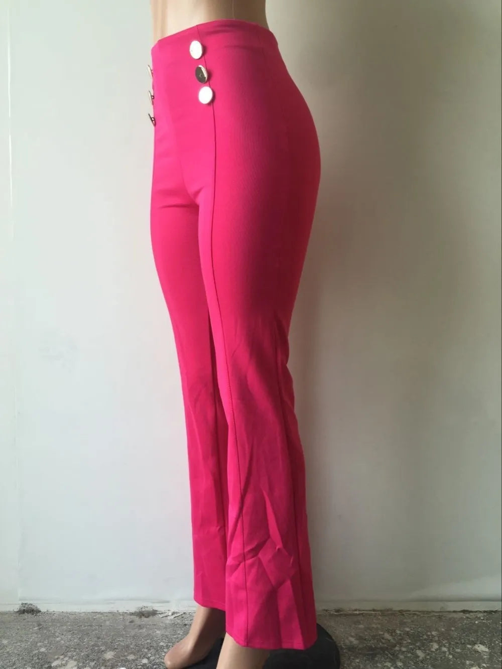 High waist long female trousers