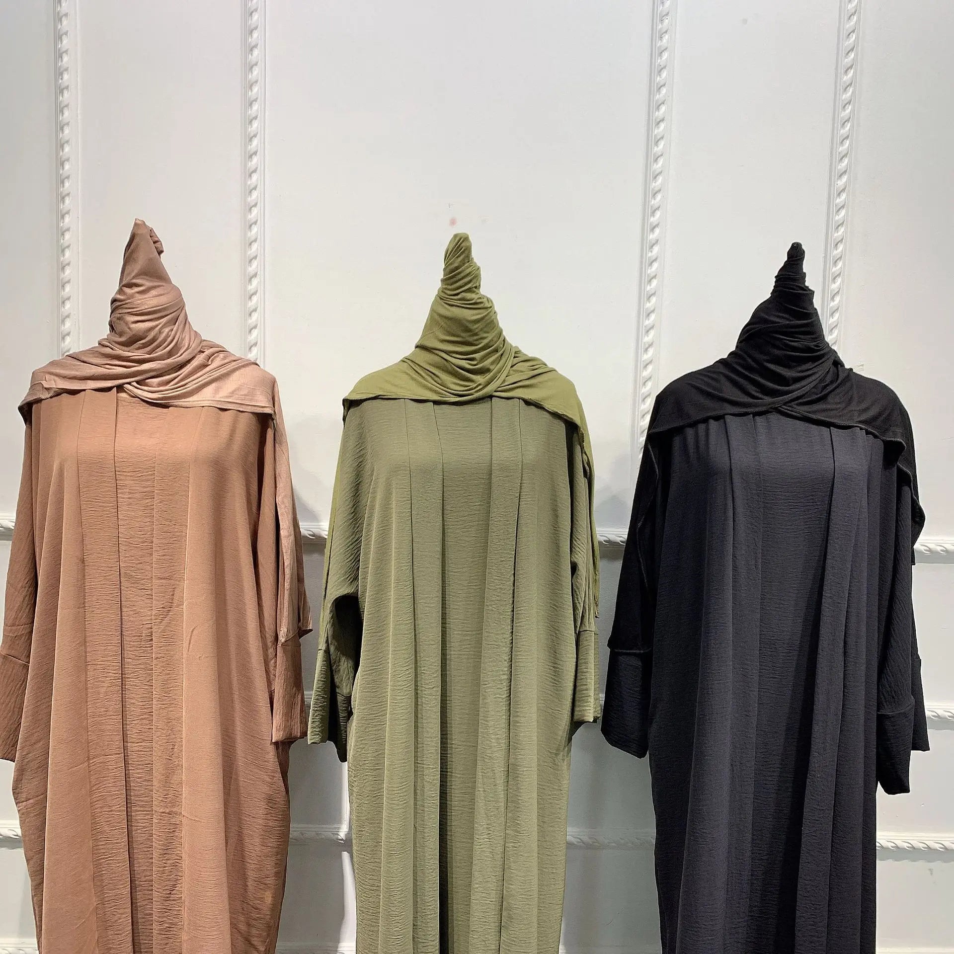 Two pieces Thick Abaya With Belt Dress