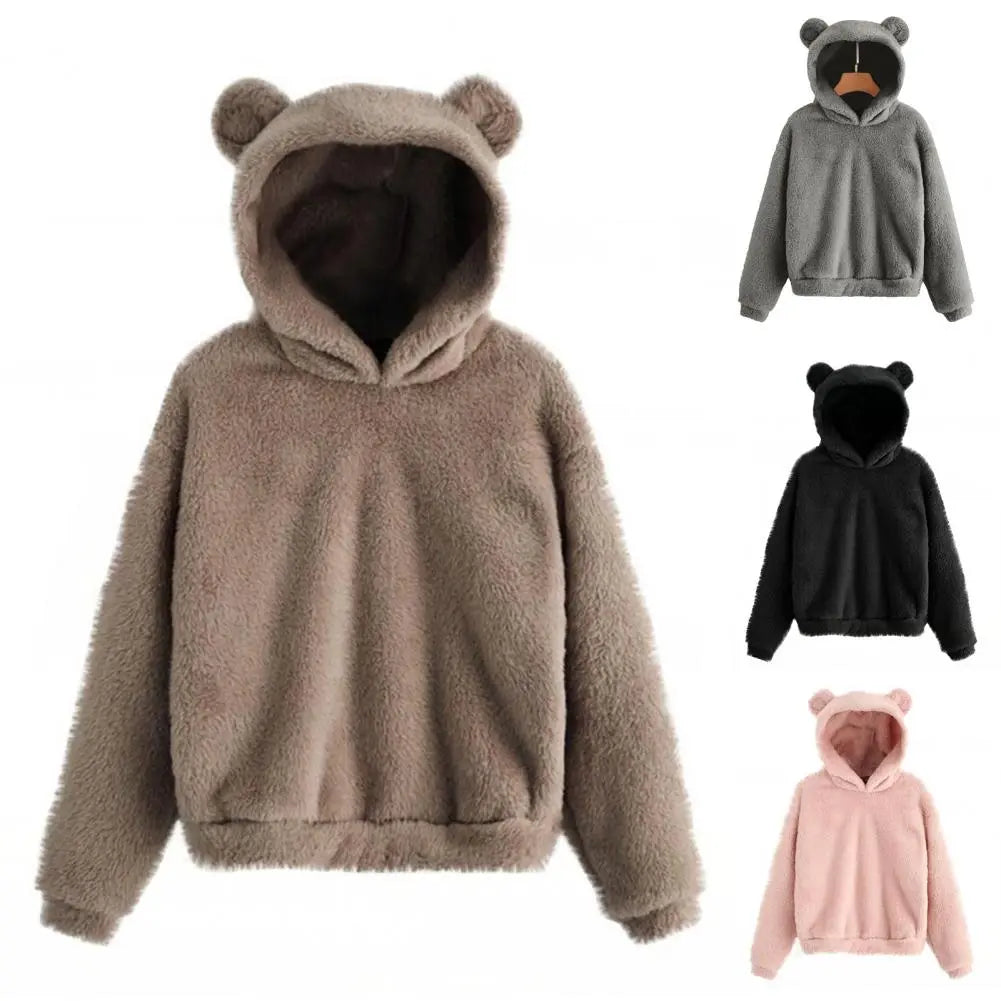 Autumn Winter Long Sleeve Rabbit Ear Hood Sweatshirt Hoodie