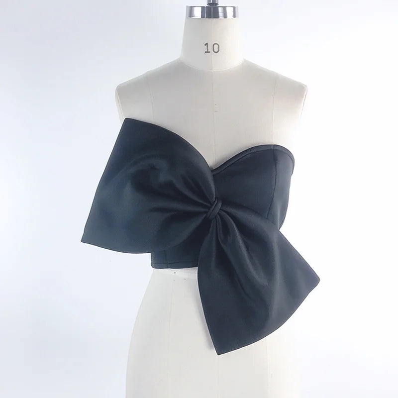 Elegant Bow Wrapped Chest Tops
