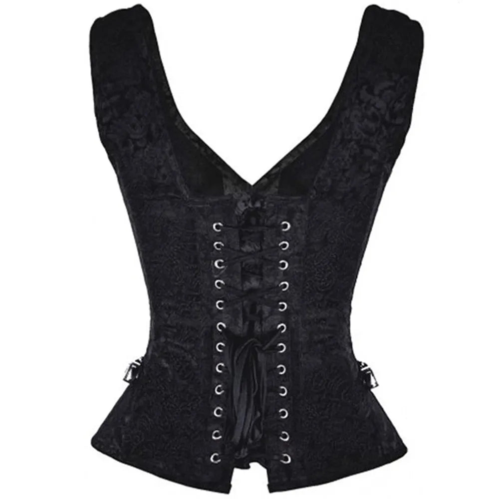 Gothic Top Shoulder Strap Corselet Corset