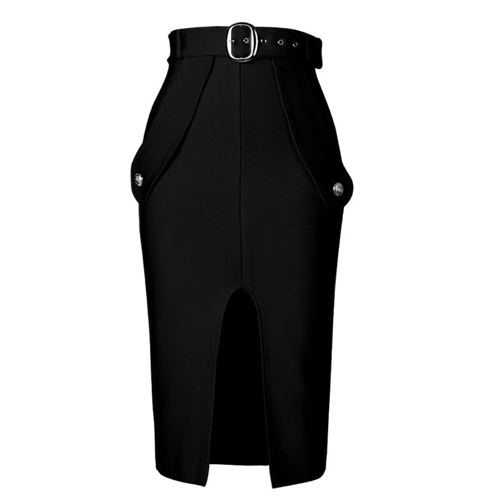 High Waist Bandage Midi Pencil Skirts