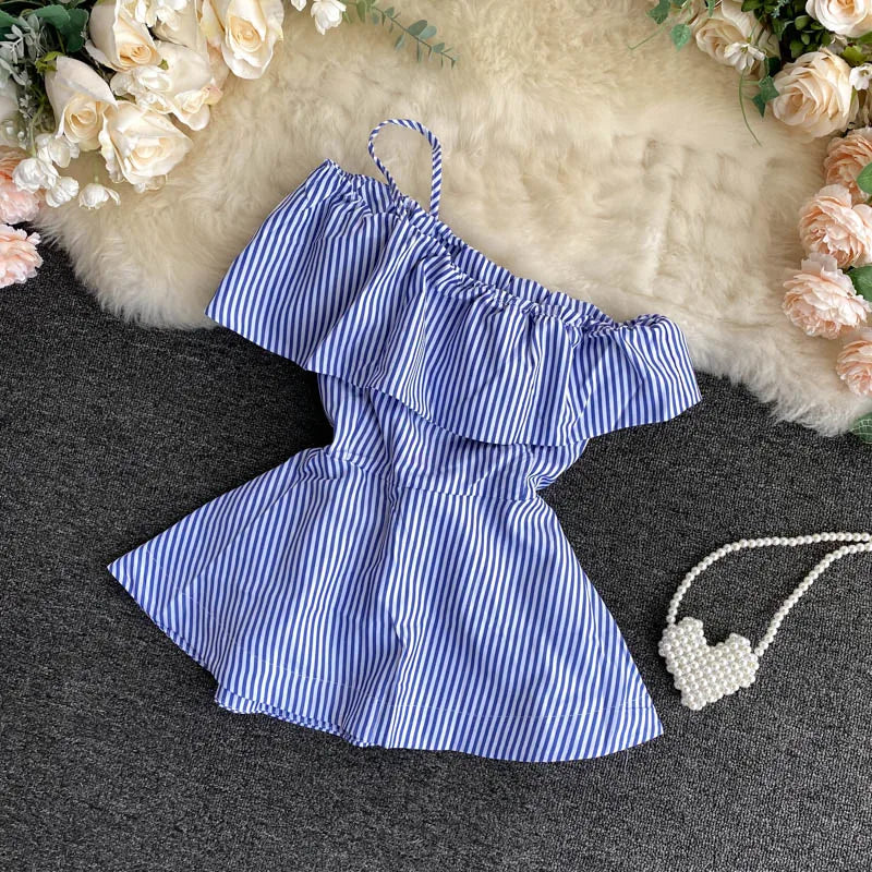 strap stripe chic blouse