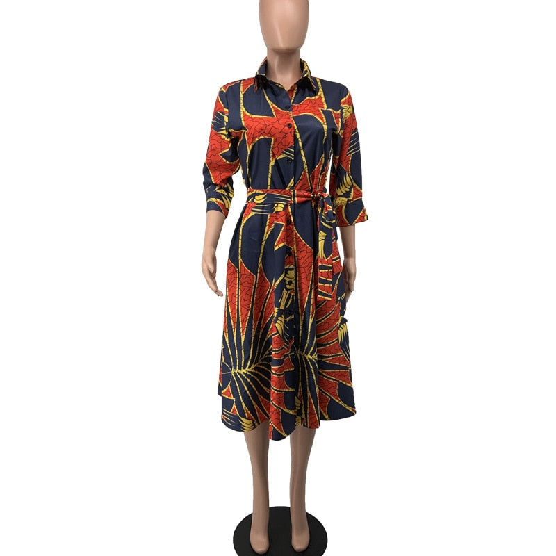 Dashiki Print Ankara Shirt Dress