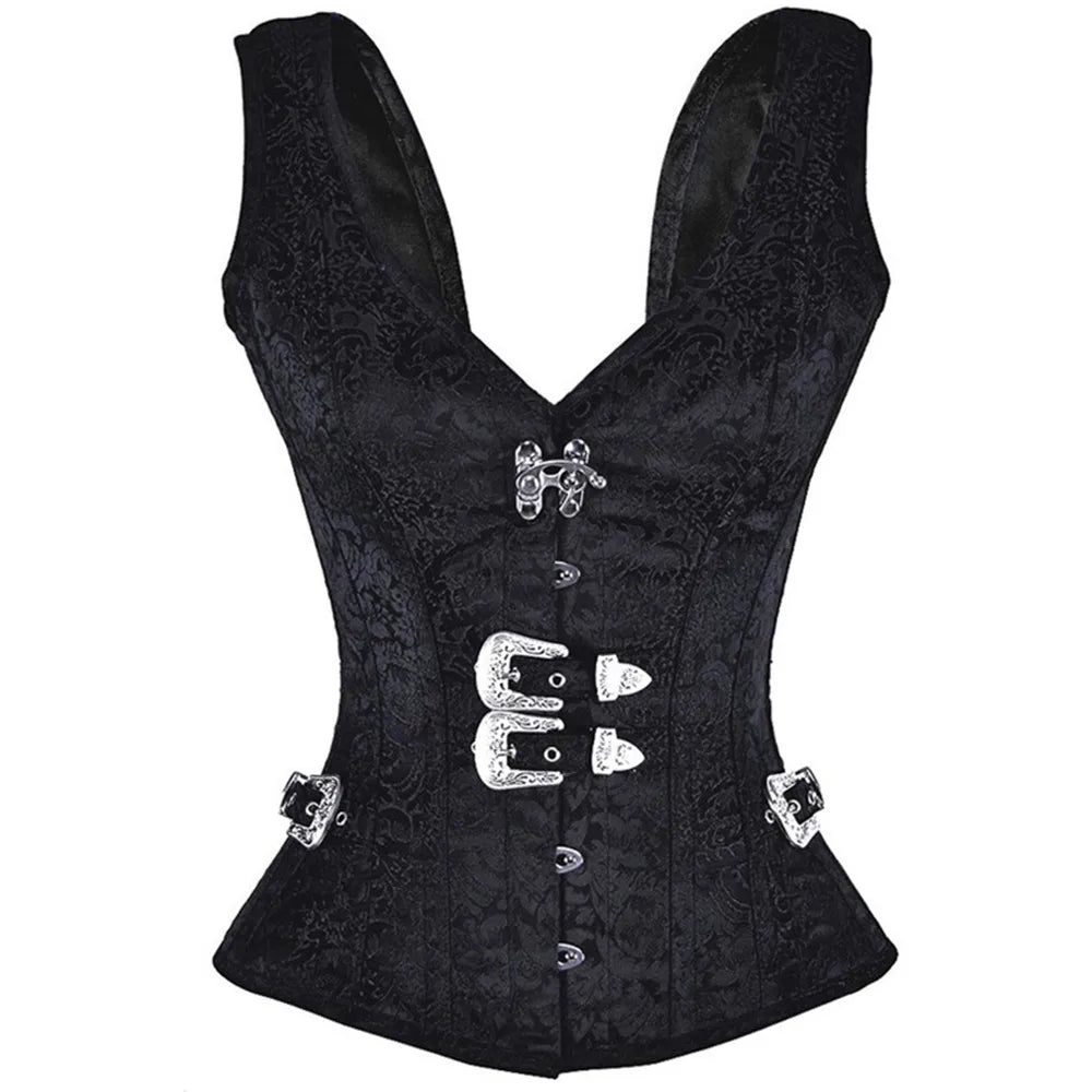 Gothic Top Shoulder Strap Corselet Corset