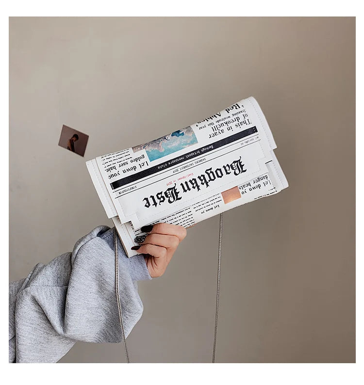 Newspaper Modeling Small Square Bag