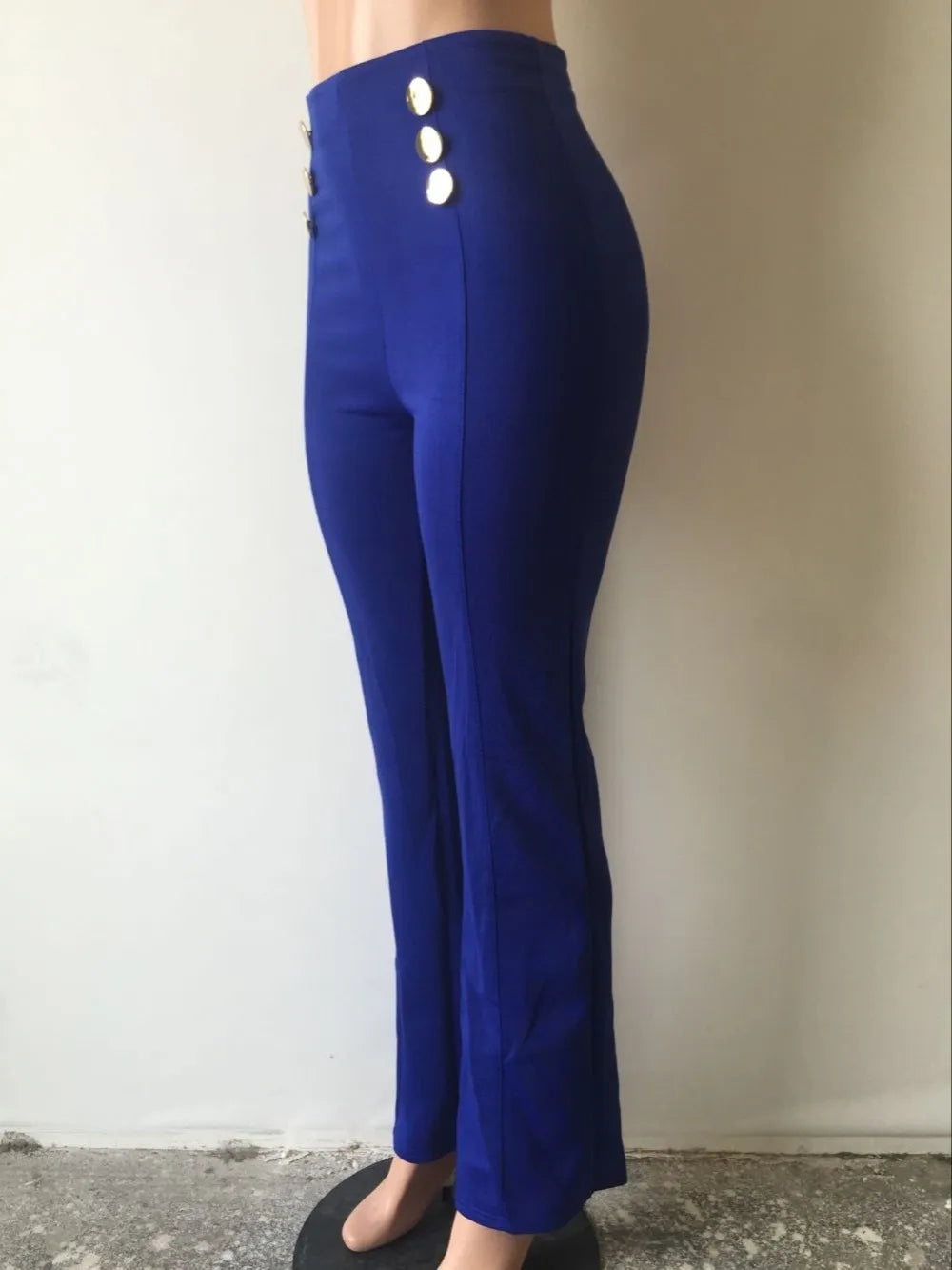 High waist long female trousers