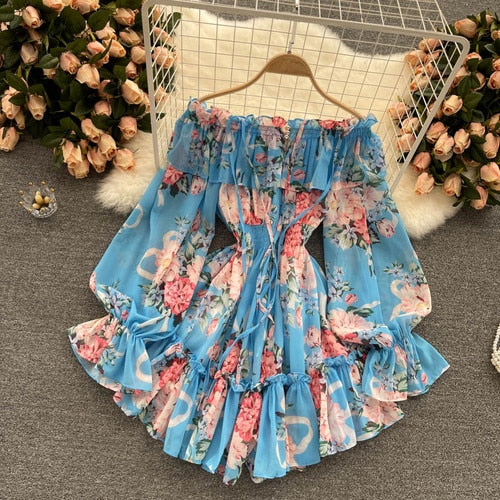 Spaghetti Strap Mini Chiffon Dress