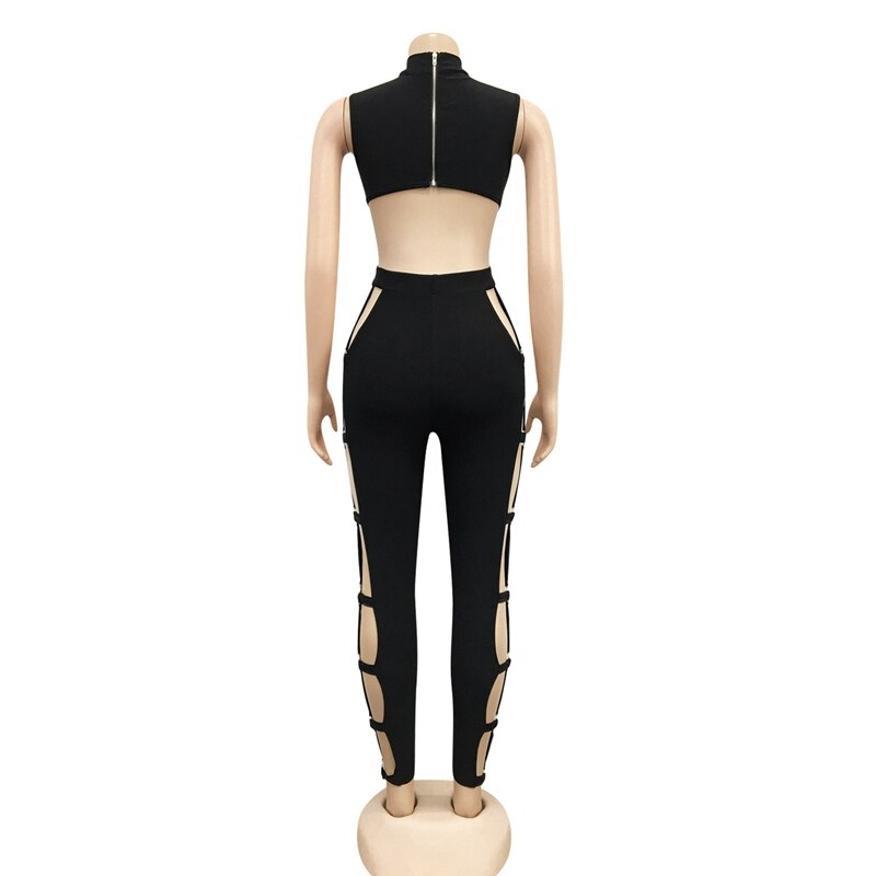 Bodycon Backless Hollow Out Jumpsuit