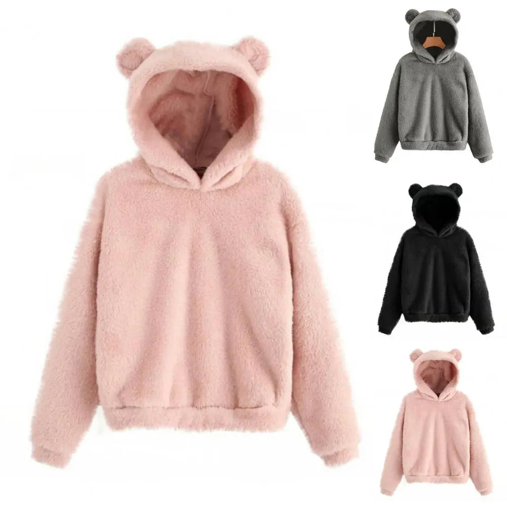 Autumn Winter Long Sleeve Rabbit Ear Hood Sweatshirt Hoodie