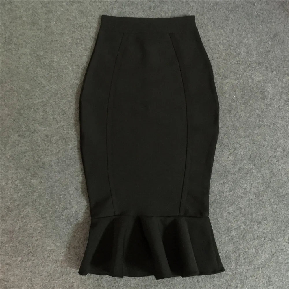 Bandage Mermaid Pleated Vintage Skirt