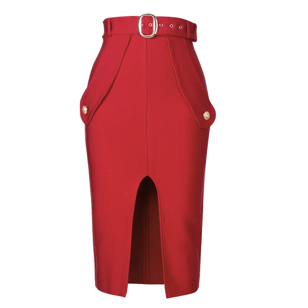 High Waist Bandage Midi Pencil Skirts