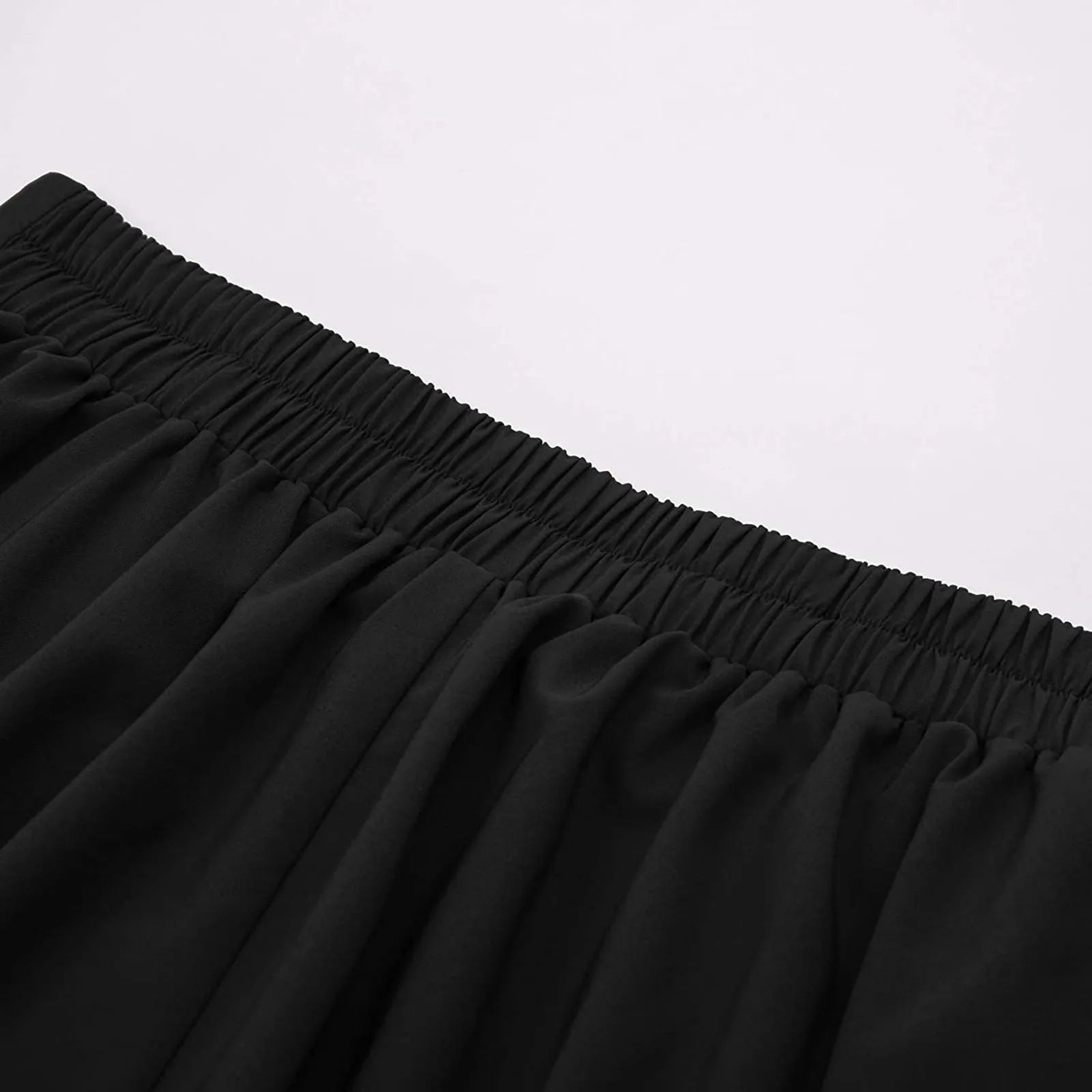 Vintage Casual A- Line Skirt With Pockets Elastic High Waist Long Pleated Gothic Skirt