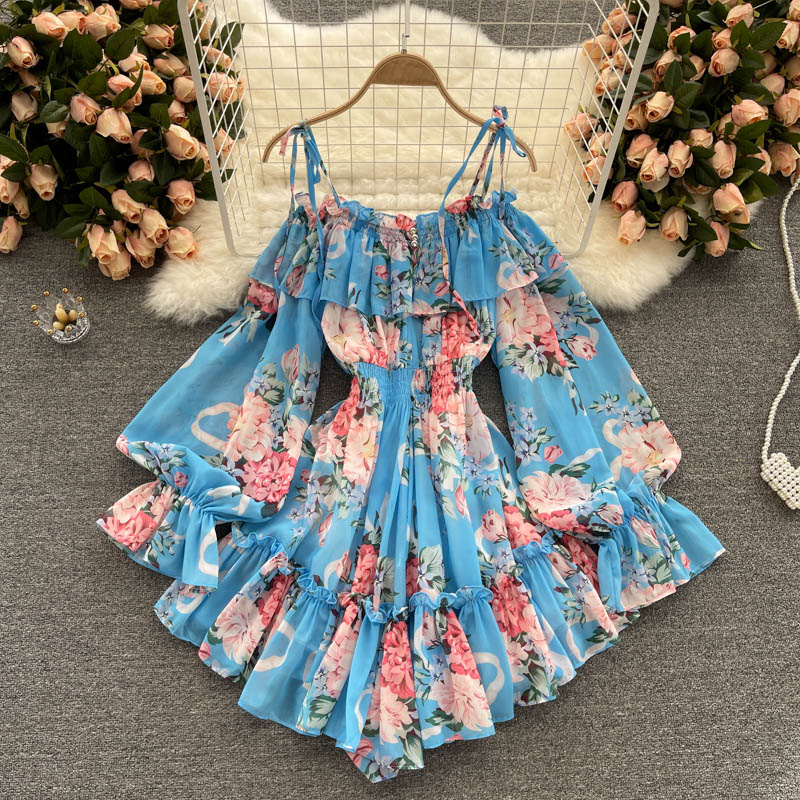 Spaghetti Strap Mini Chiffon Dress