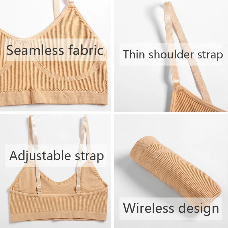 Tank Crop Top Seamless Underwear Intimate Wire Free Brassiere Sleeveless Camisole