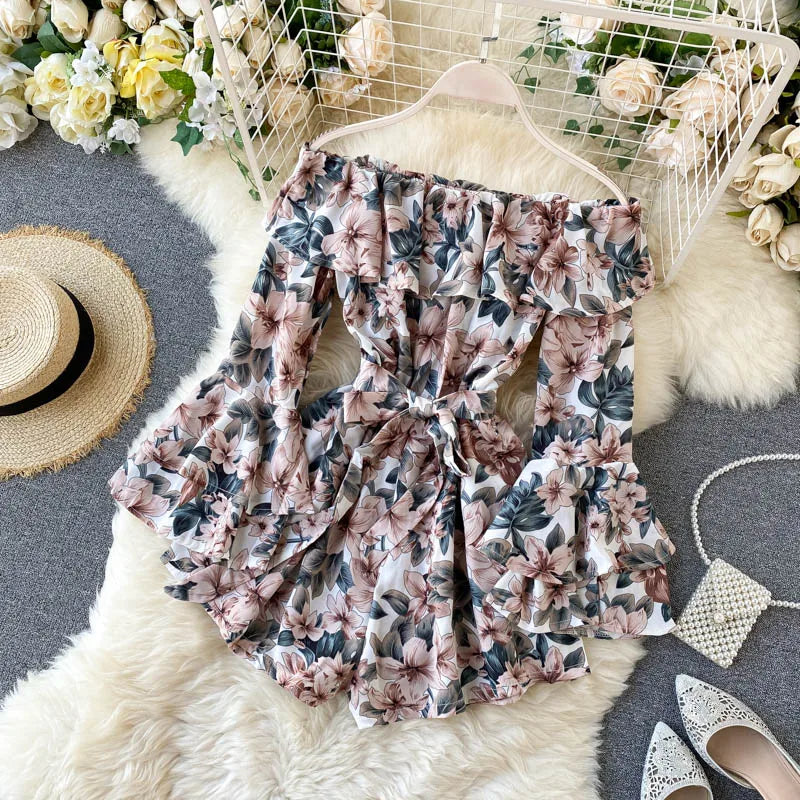 off shoulder bodysuit flared sleeves jumpsuit