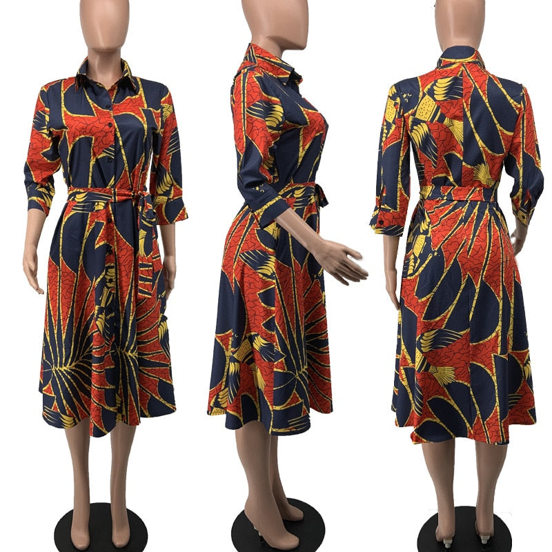 Dashiki Print Ankara Shirt Dress