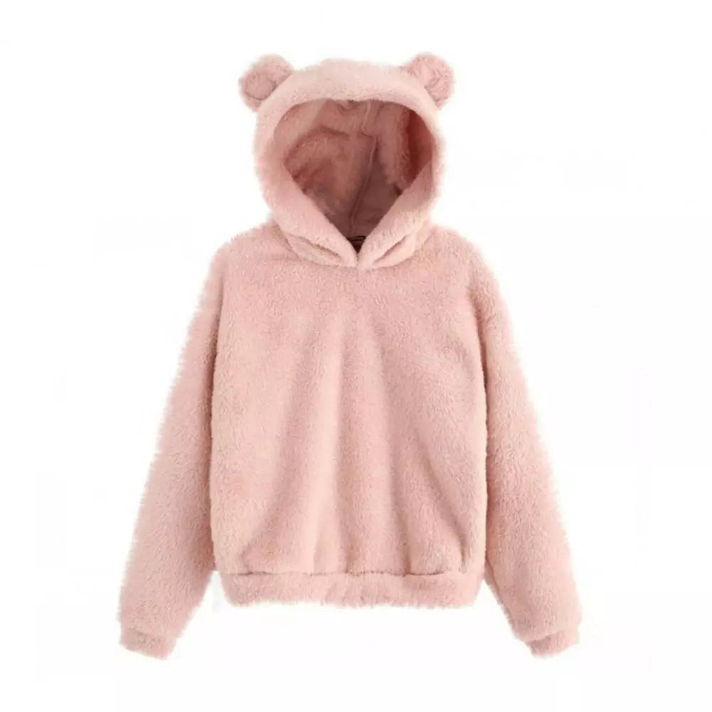 Autumn Winter Long Sleeve Rabbit Ear Hood Sweatshirt Hoodie