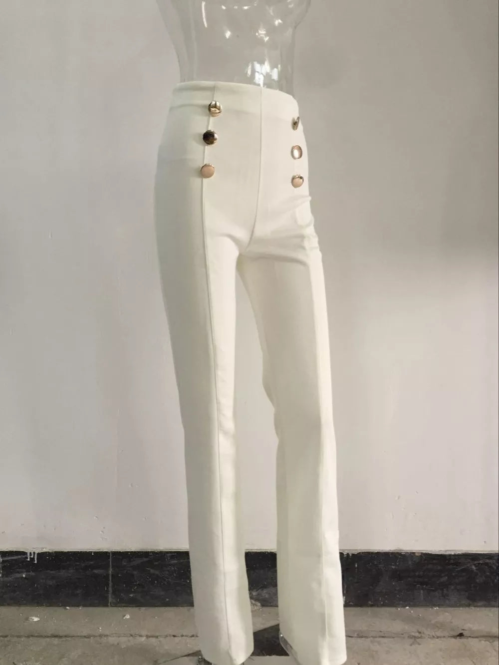 High waist long female trousers