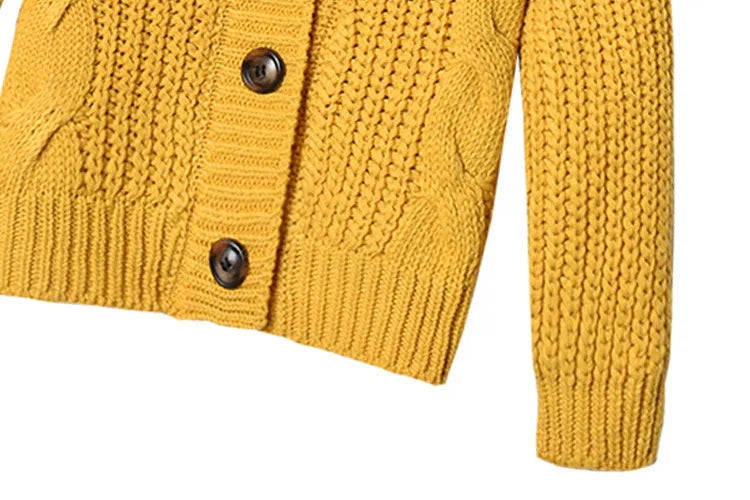 Knitted Sweater Autumn Winter Long Sleeve V Neck Jumper Cardigans