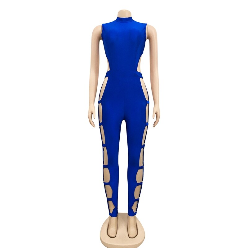 Bodycon Backless Hollow Out Jumpsuit