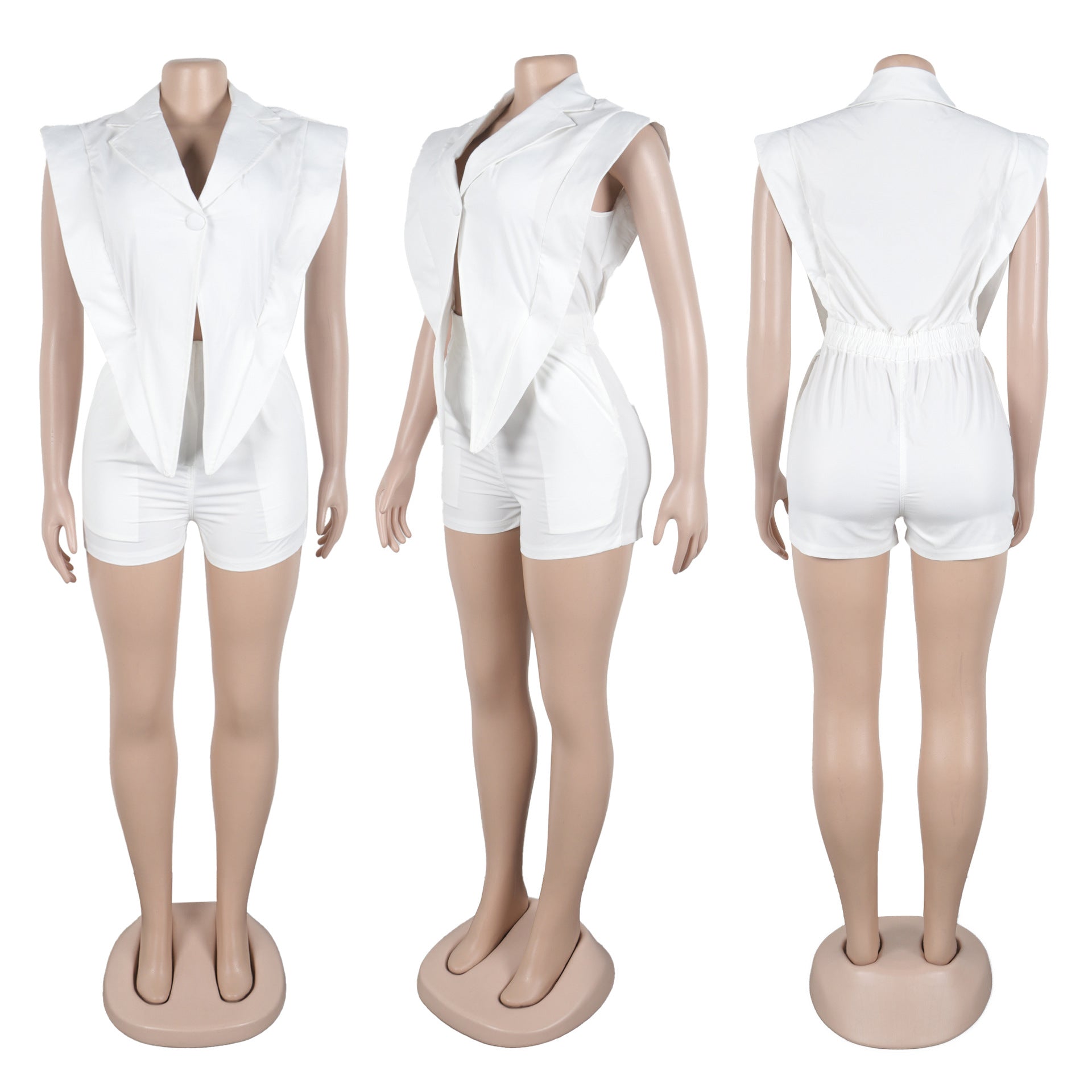 Sleeveless High Waist Hollow Out Short Playsuits Jumpsuit