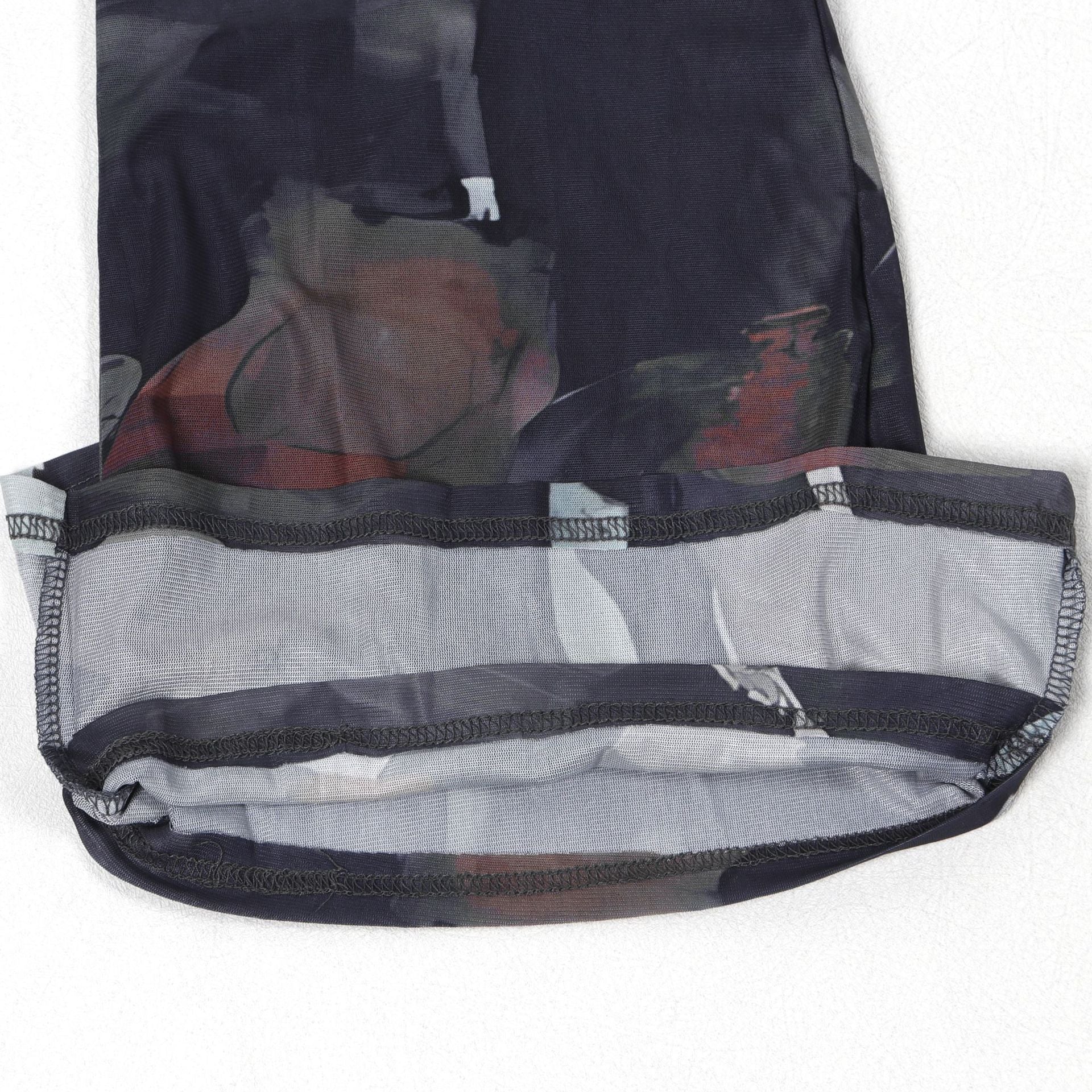 Tie Dye Mesh Print Single Breasted shirts+Pants Two 2 Piece Sets