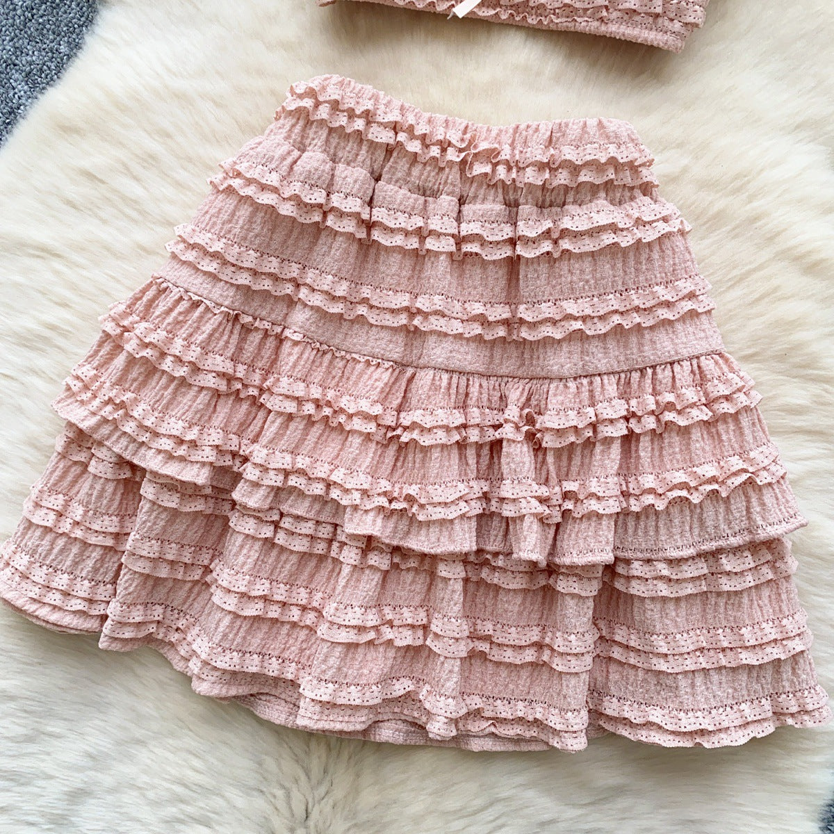 Sleeveless Tank Top and Ruched Mini A-line Skirts Two Piece Set