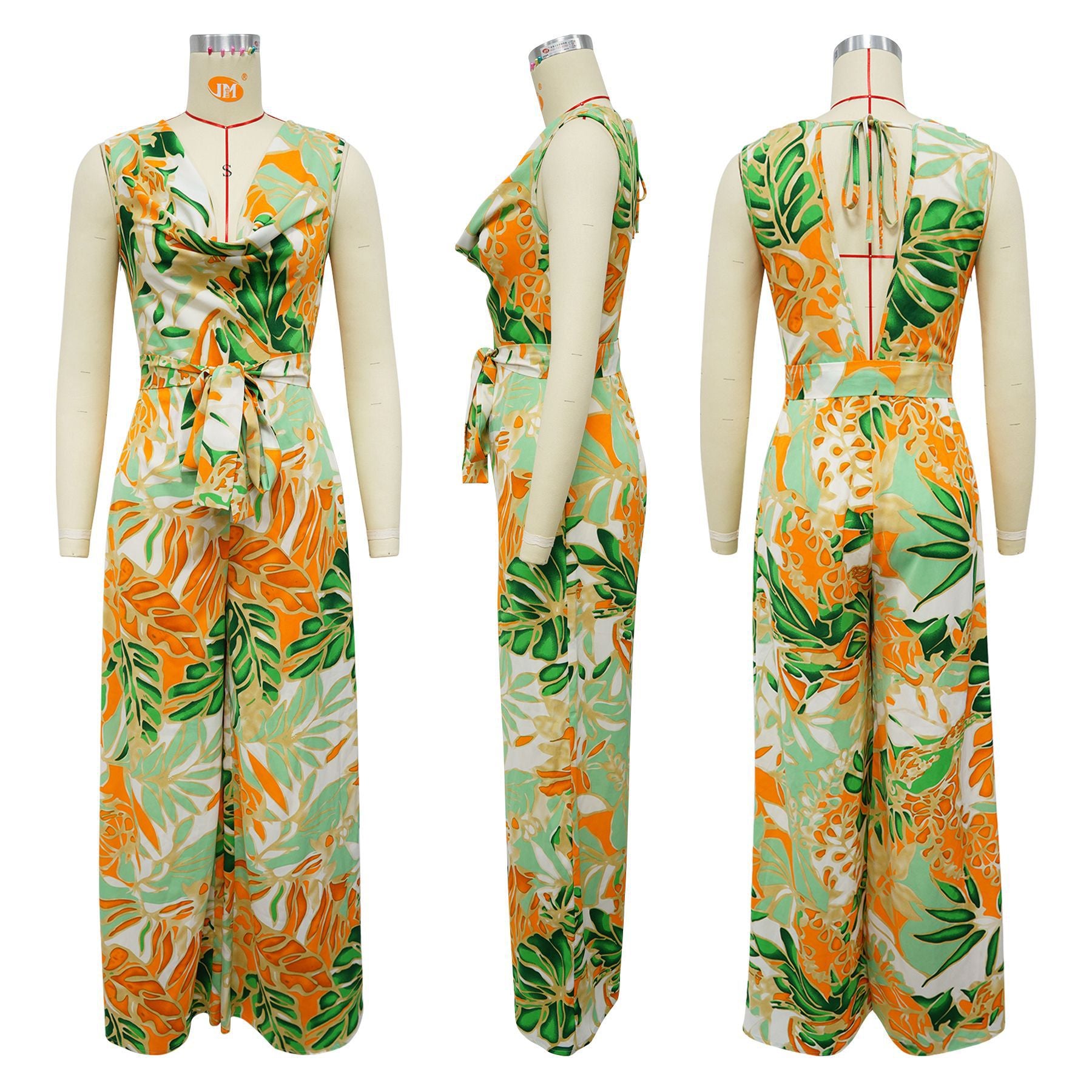 Sleeveless Satin Jumpsuits