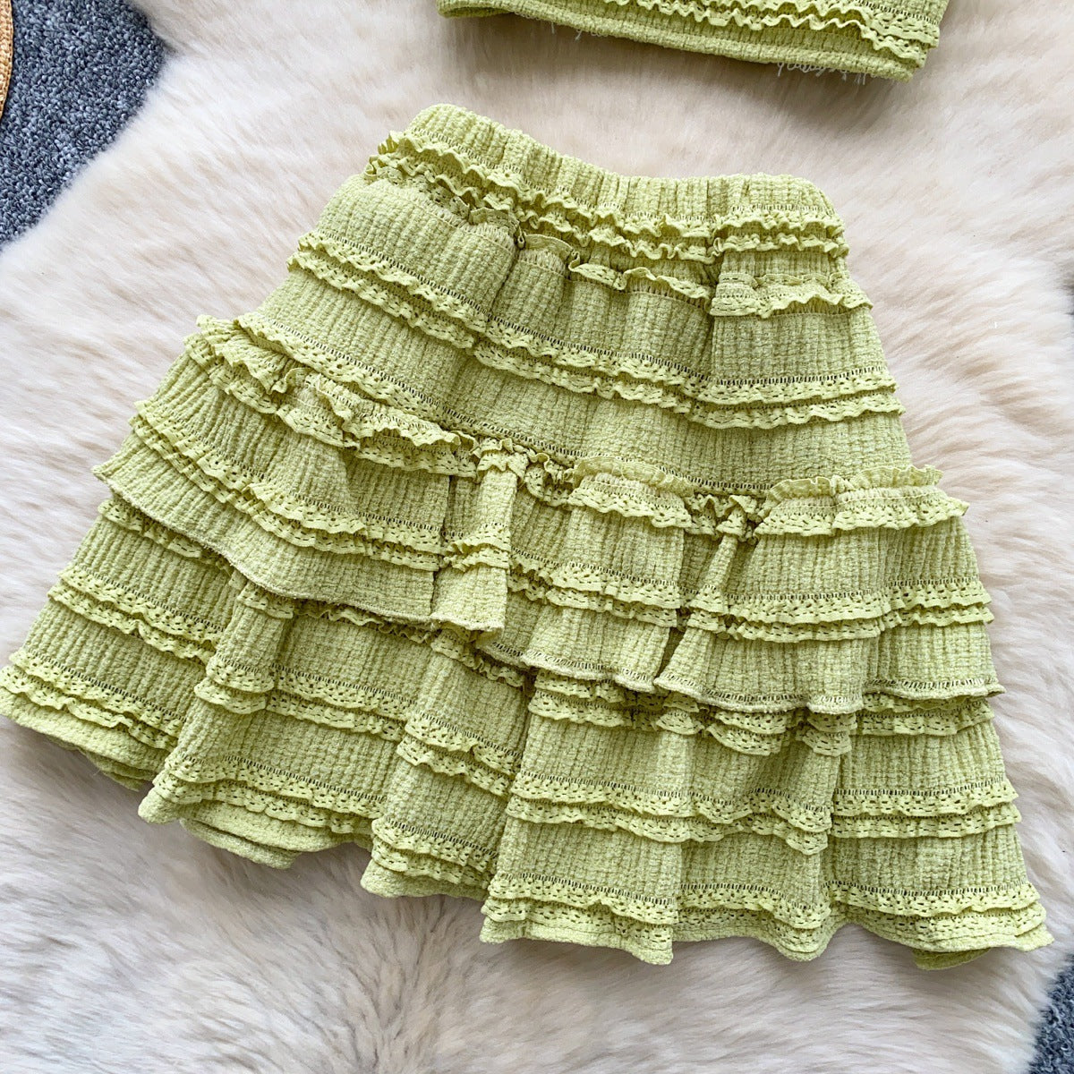 Sleeveless Tank Top and Ruched Mini A-line Skirts Two Piece Set