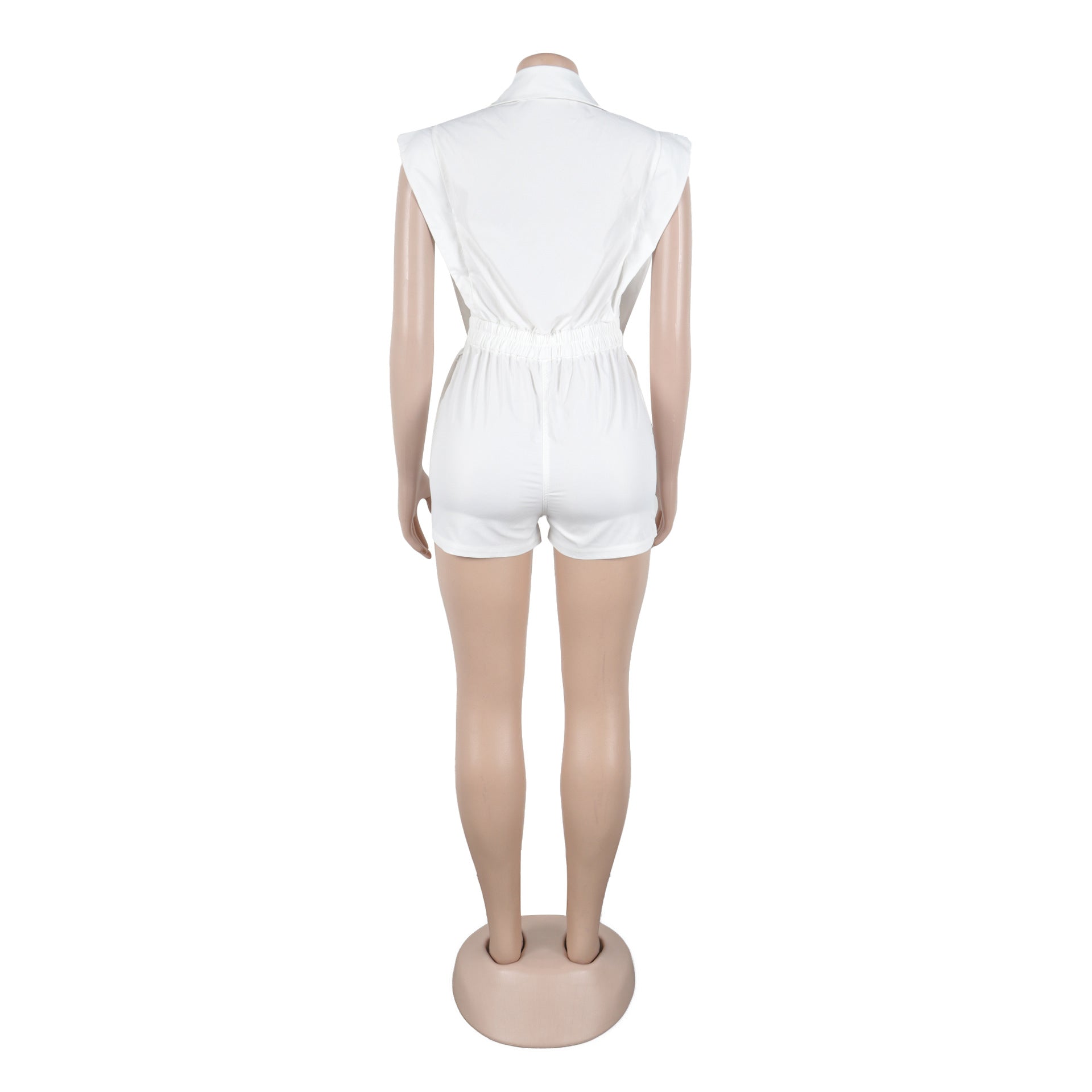 Sleeveless High Waist Hollow Out Short Playsuits Jumpsuit