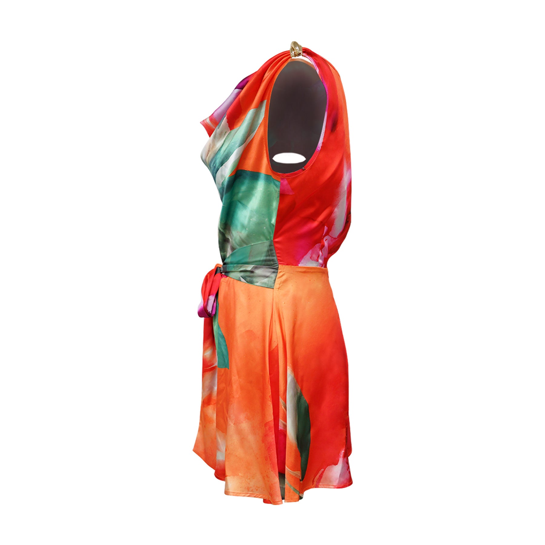 Tie Dye Print Beach Sleeveless V-neck Sashes Playsuits