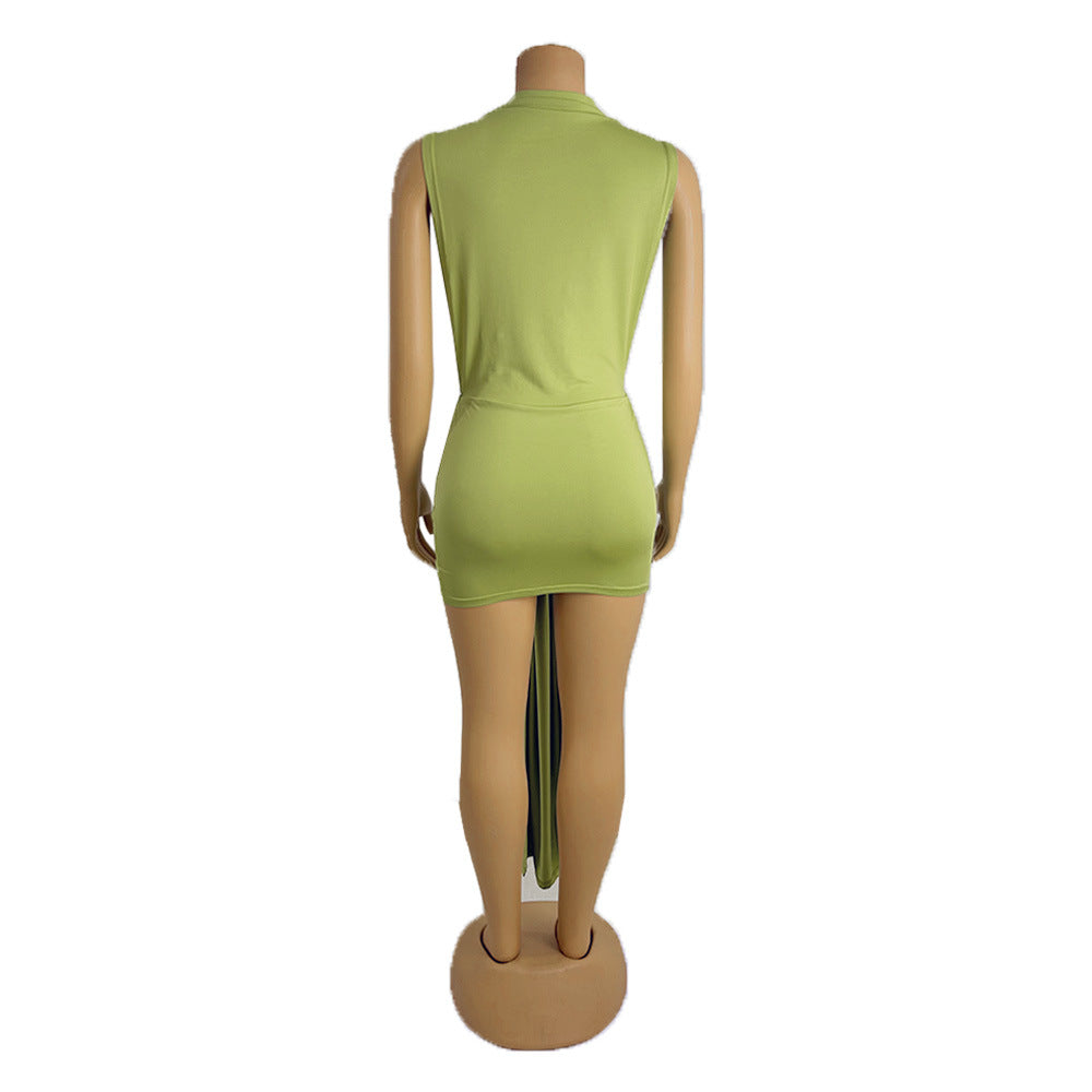 O-neck Ruched Stacked Bodycon Midi Mini Dress