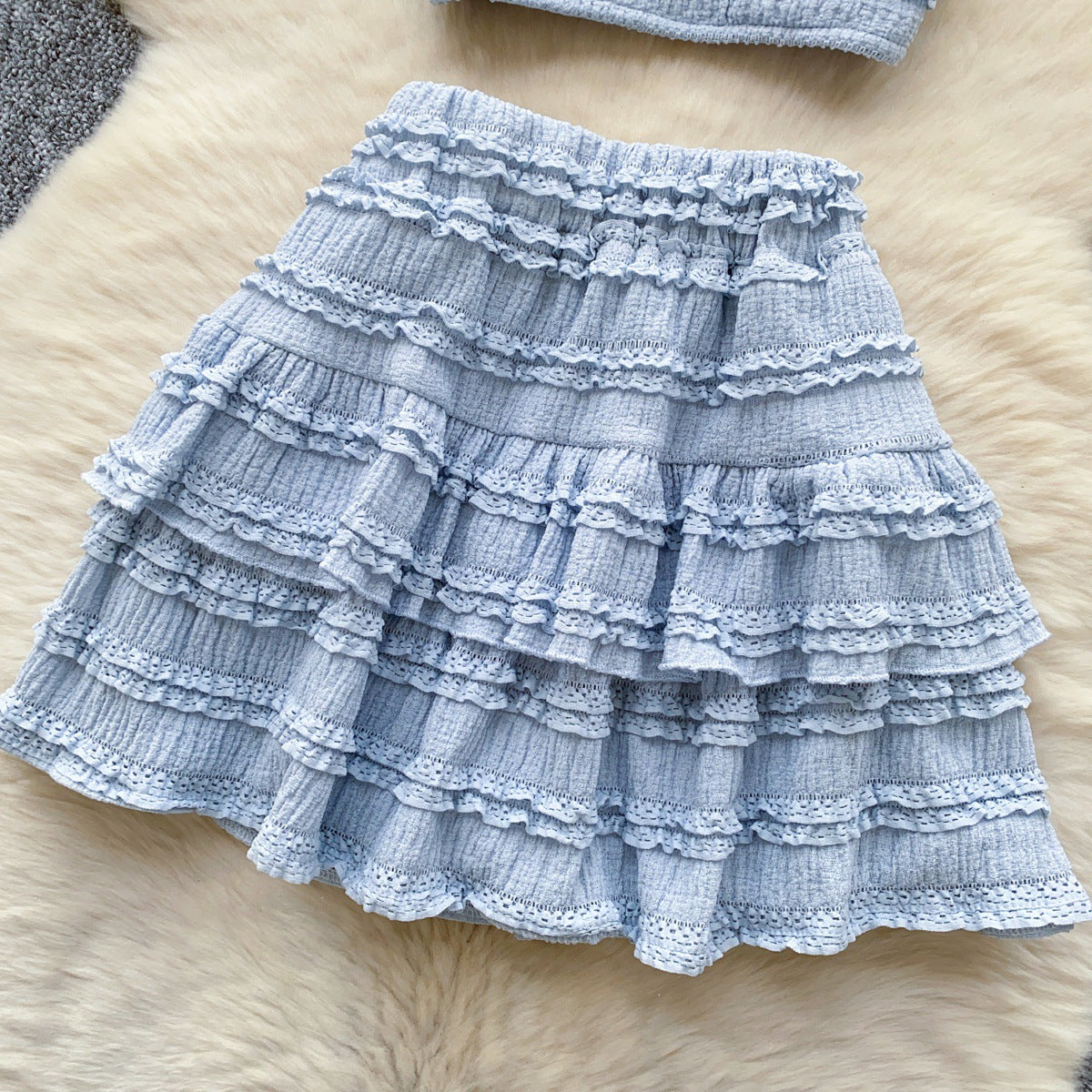 Sleeveless Tank Top and Ruched Mini A-line Skirts Two Piece Set
