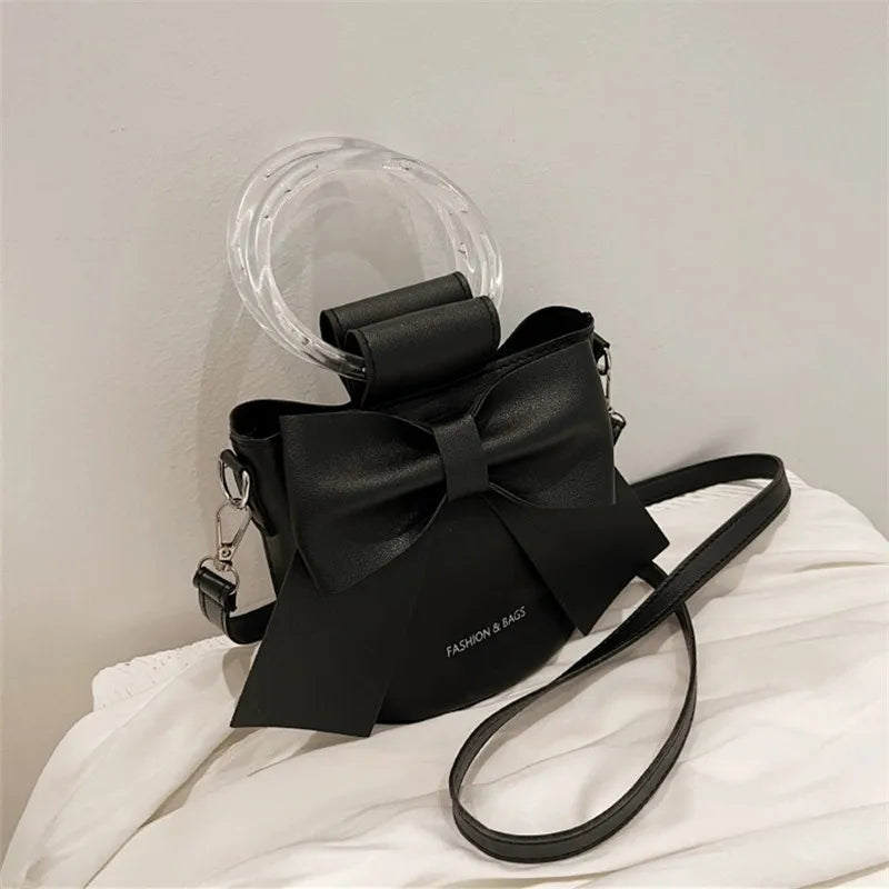 Stylish Bucket Bag with Detachable Strap With Elegant Bow Accent