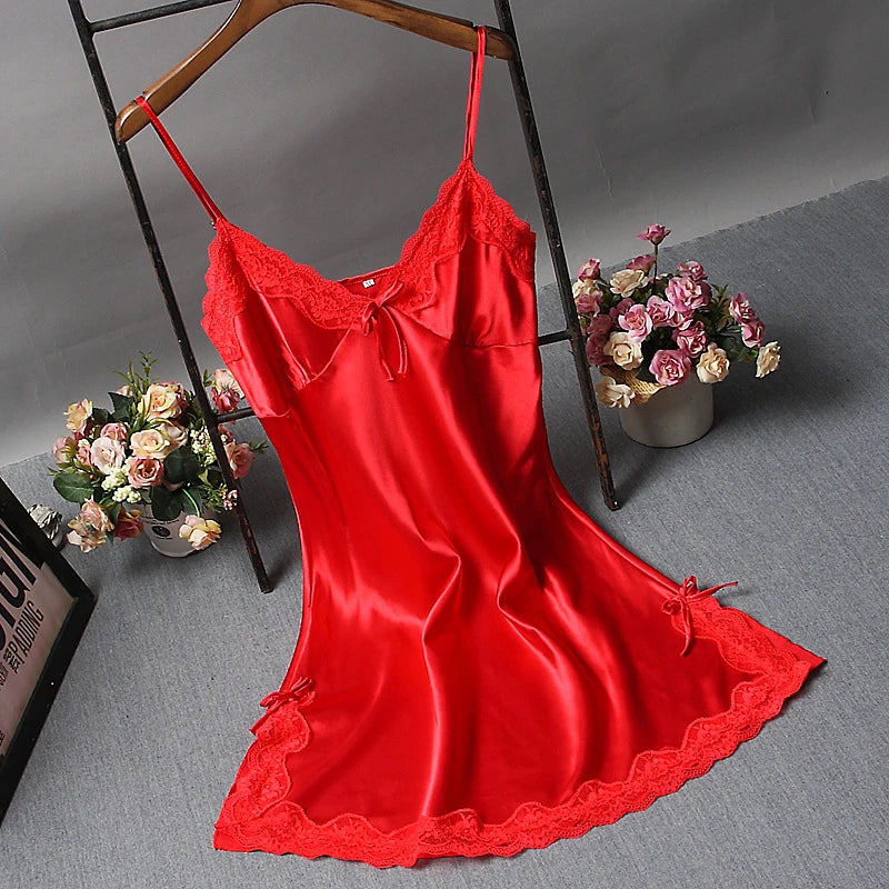 Bowknot Transparent Sexy Underwear Lace Tulle Hollow Suspender Nightdress