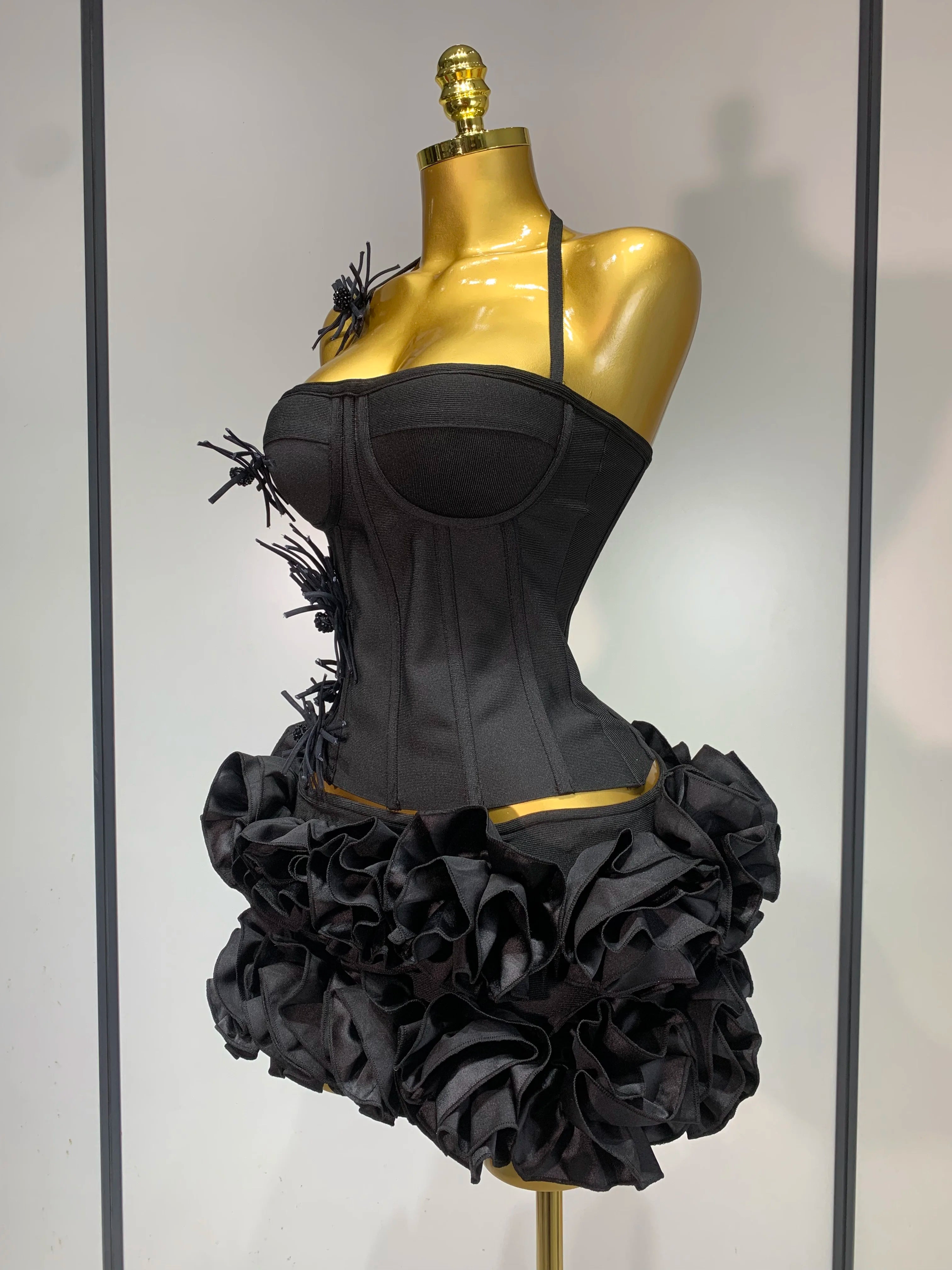 Elegant Luxury Halter Bandage Cocktail Dress